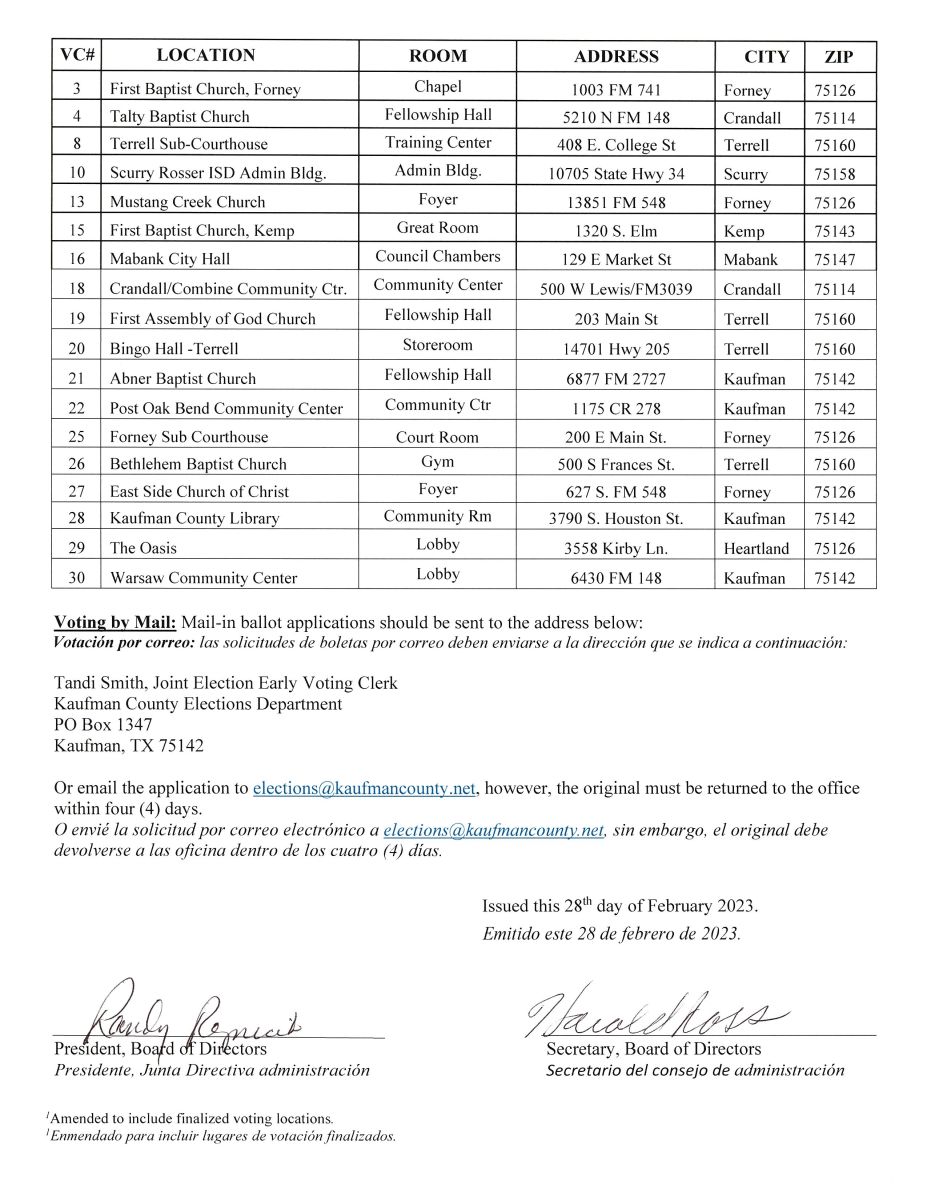 Amended Order of Election Page 2