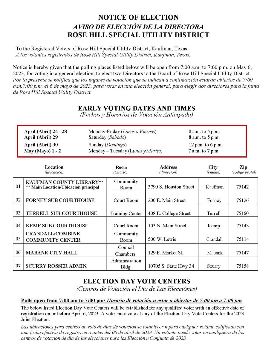 Notice of Election Page 1