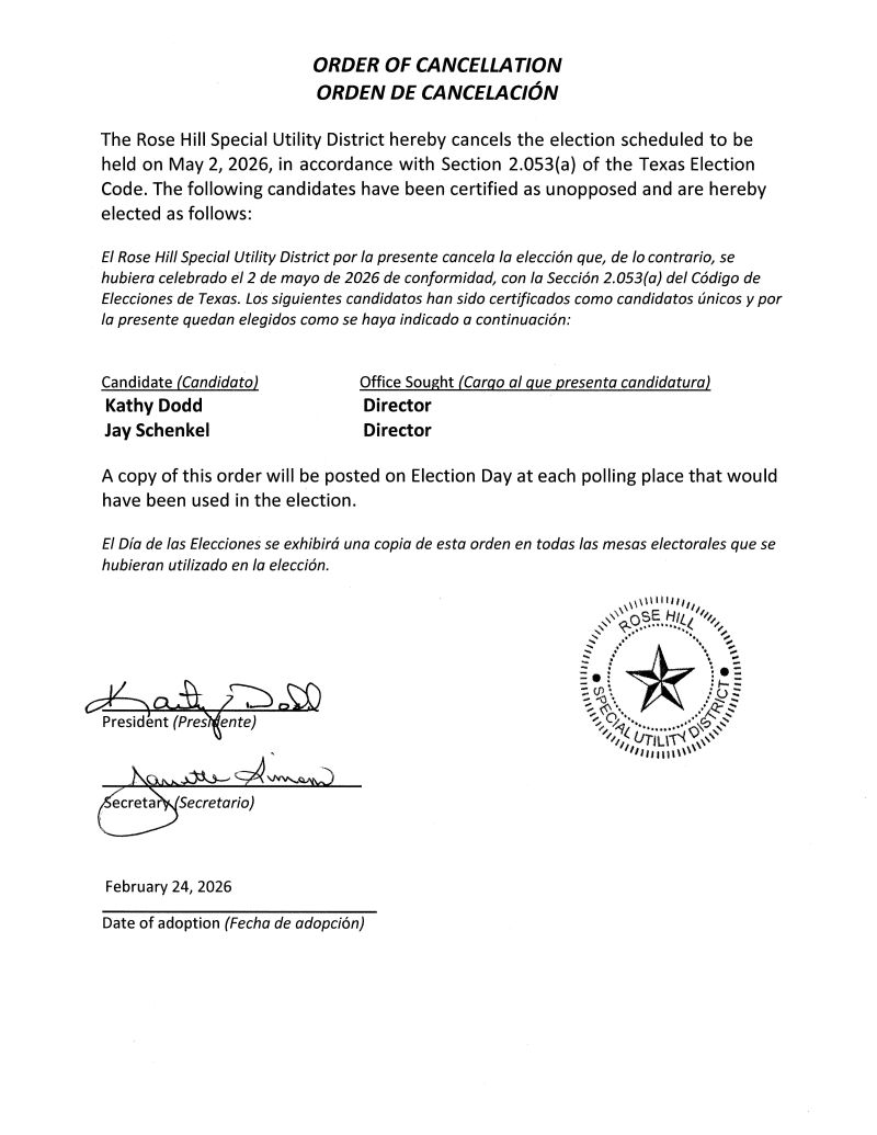 Order of Cancellation